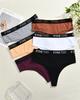 3Pcs Cotton High-Waist Thongs Underwear Women's Breathable Elastic Belt Panties Sexy Plus Size Comfortable T-Back Lingerie S-XXL