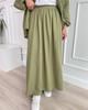 2024 New Women's Casual Muslim Long Sleeve Shirt & Midi Skirt Set for Spring and Autumn