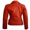 Noora Womens Lambskin Orange Leather Jacket | Stylish Motorcycle Biker Rider Jacket | Slim Fit Winter Party Jacket | Best Gift for Her