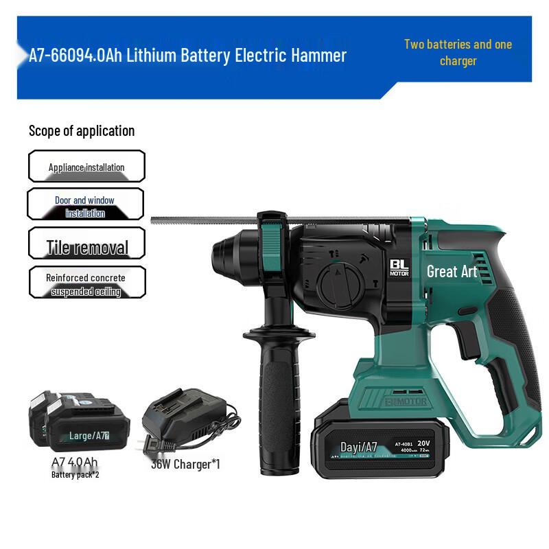 

Dayi 20V Cordless Brushless Rotary Hammer Drill CN plug (adapter included)