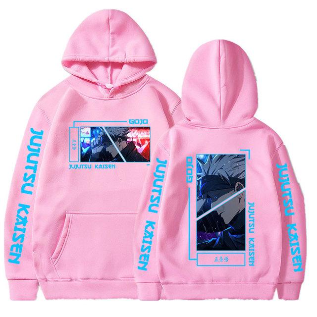 

Аниме дзюдзюцу кайсен толстовки манга графика Годзё Сатору с мультяшным принтом для мужчин и женщин куртки с длинными рукавами толстовки с капюшоном унисекс уличная одежда XXXL розовый