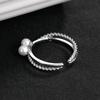 ANENJERY Double Layer Ring Simulated Pearl Ring For Women Engagement Female Jewelry Accessories S-R1188