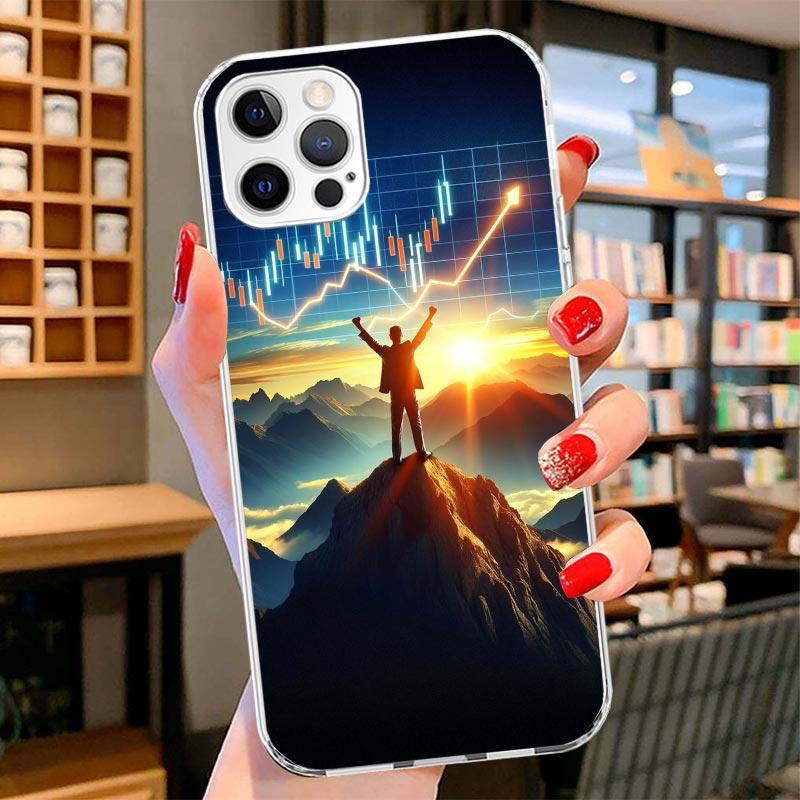 Trade Investment Forex Stock Market Cover Phone Case For iPhone 16 17 Air 15 14 Pro Max 16E Phone Case 13 Mini 12 11 7 SE 8 Prin