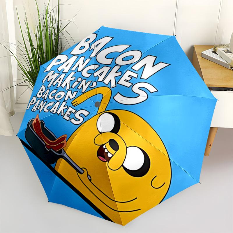 1pc Jake the Dog Automatic Open/Close Folding Umbrella, Windproof 8 Rib Construction, Lightweight Travel Umbrella,0903191