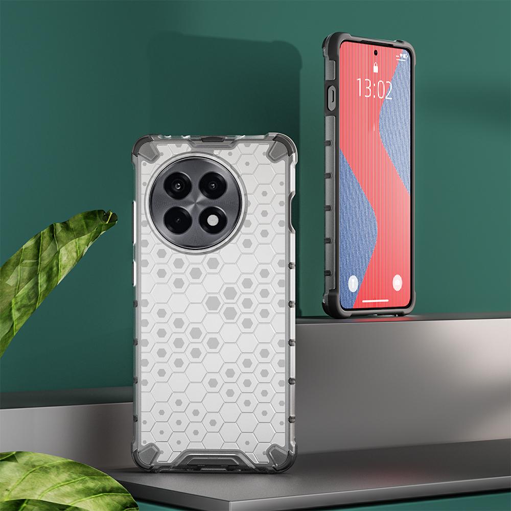KEYSION Shockproof Armor Case for OnePlus 13R 5G 1+13r Soft Silicone+PC Transparent Honeycomb Phone Cover for OnePlus Ace 5 Pro