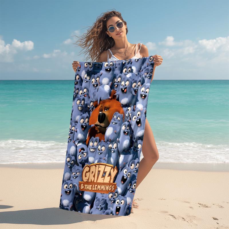 1Pc Bear Friends Adventure Beach Towel Microfiber Beach Towel Thin Absorbent For Beach Swimming Yoga Bath Sports 0917190