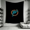 Miami Dolphins Wandteppich Ästhetisches Wandbehang Gedruckter Stoffdecke Dekorative Wandteppiche für Schlafzimmer Wohnzimmer Heimdekoration