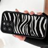 Black zebra pattern is suitable for Apple iPhone17Pro Max mobile phone case 16 all-inclusive 15 light luxury 13 creative 12/11