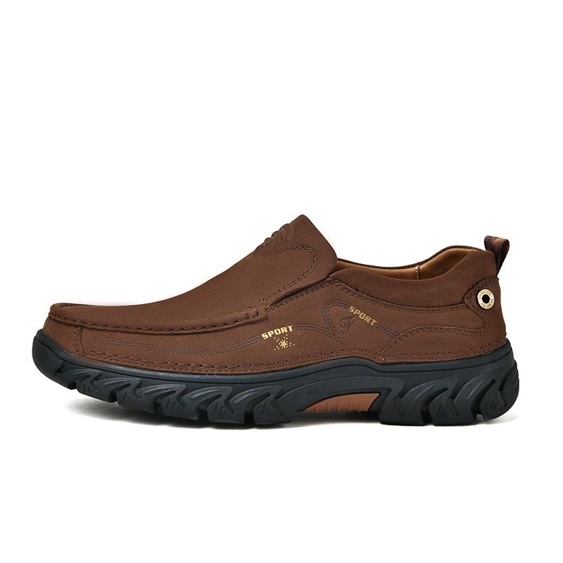 Golden Sapling Man Loafers Genuine Leather Men's Casual Shoes Retro Platform Flats Leisure Slip-on Footwear Male Party Mocassins