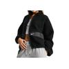 Nike Logo Printed Fleece Warm Stand Collar Solid Short Jacket Women Jackets Black DO7761-010