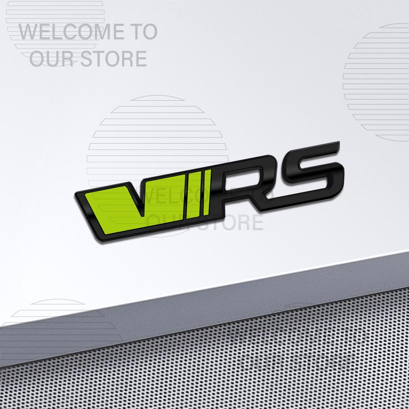 JBIW9 Car Decor Metal VRS Lettering Front Grille Emblem 3D Sticker For Skoda Octavia Kamiq Kodiaq Karoq Superb Fabia Rear Trunk Decals