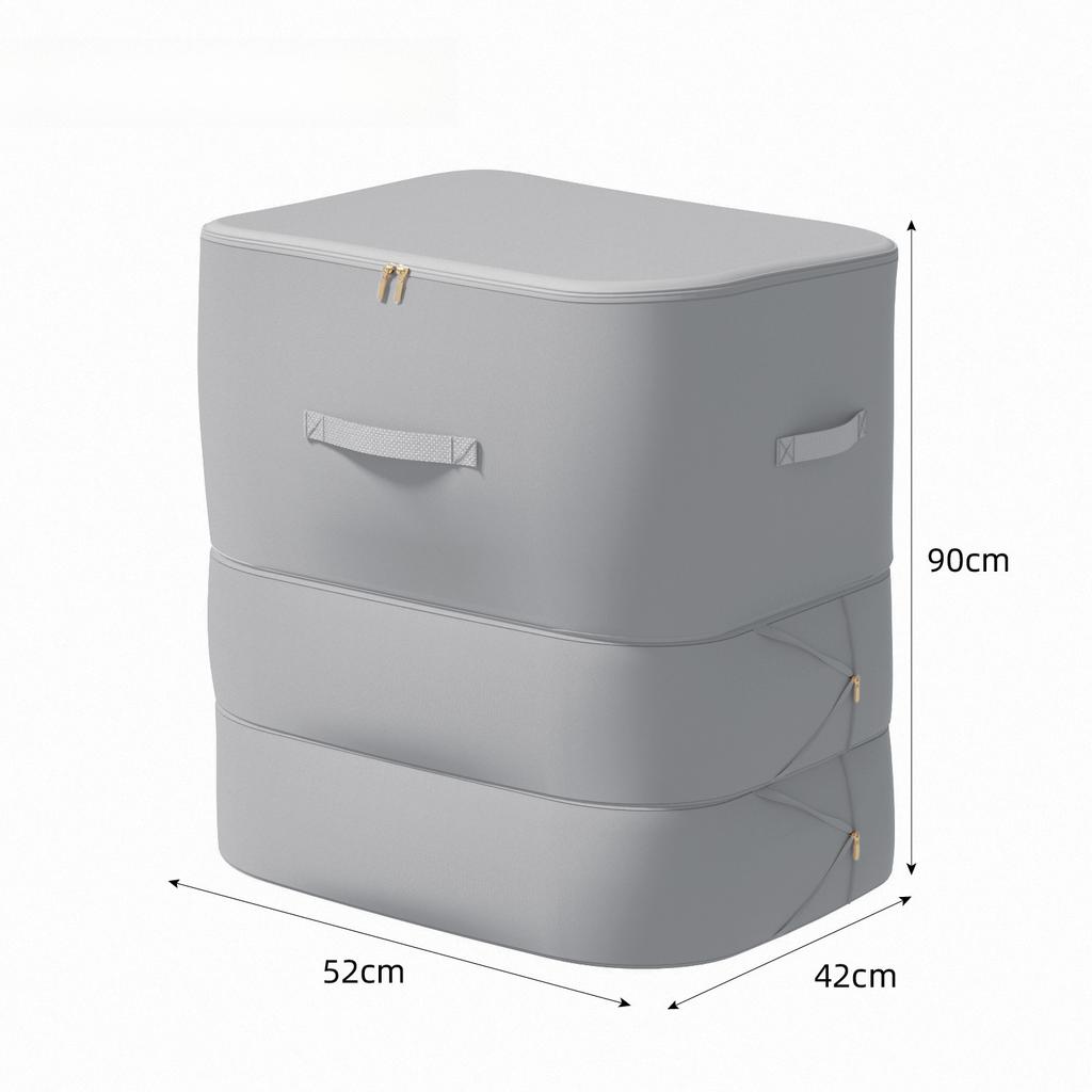 Space Saving Compression Storage Tote Bag Heavy Duty Multipurpose Rectangle Fabric Organizer for Comforters Clothes and Blankets