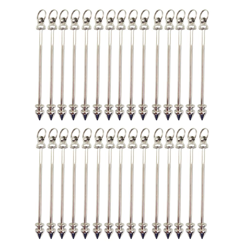 Set of 30 Long Bar Pendant Findings Metal Stick Pendants for Artistic Jewelry Making Necklace Earring Craft Supplies