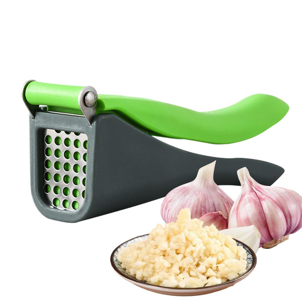 Stainless Steel Garlic Press Manual Potato Crush Chopper Multifunctional Hand Held Detachable Garlic Press Kitchen Gadget For