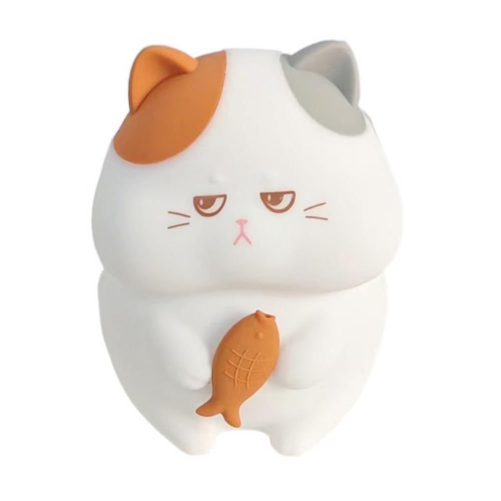 

Sleeping Lamp Silicone LED Cat Night Light Cute Soft Desk Lamp Colorful Cartoon Bedside Light Bedside жовтий