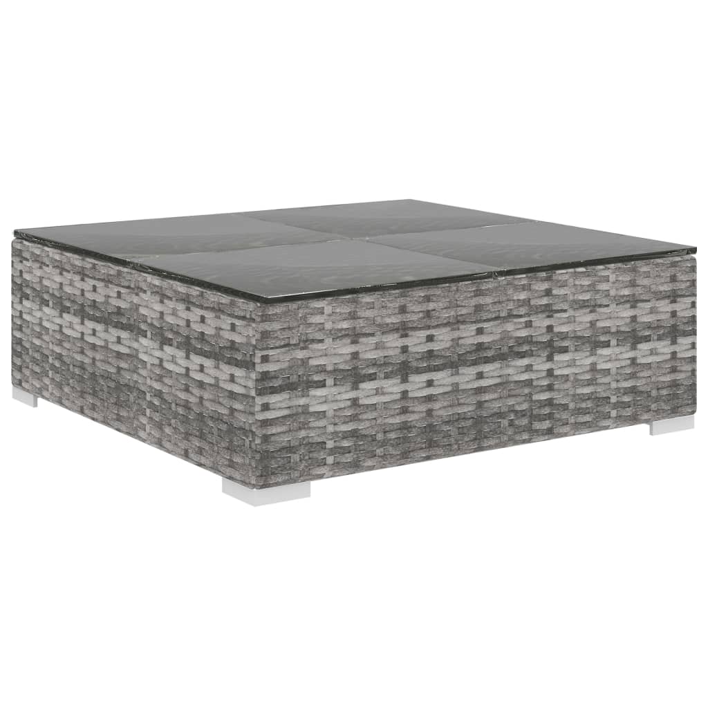 5 Piece Garden Lounge Set with Cushions Poly Rattan Grey