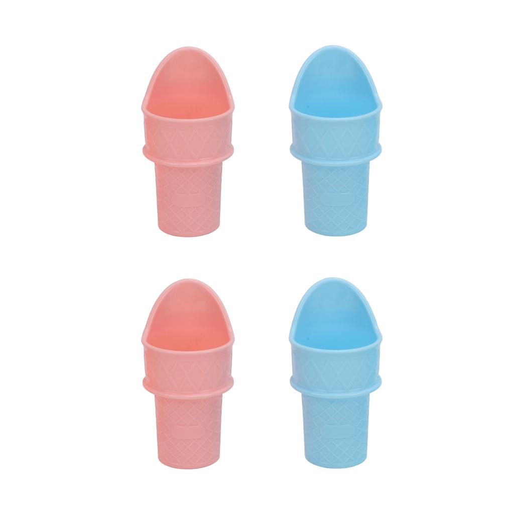 4pcs Ice Cream Cone Holder Reusable Sustainable Freezable Ice Cream Cup Spoon Snow Cone for Birthday