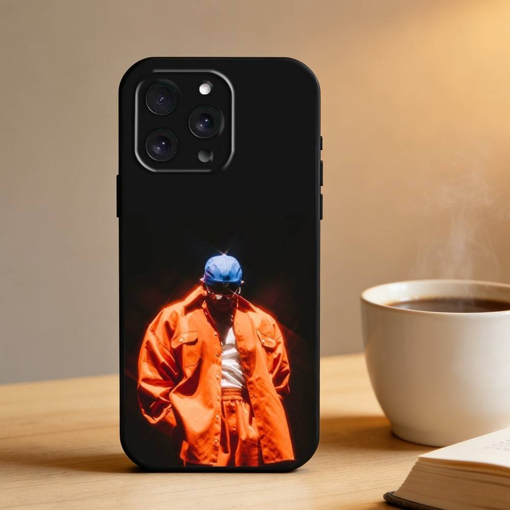 Custodia per Telefono K-Kendrick Lamar Rapper Per iPhone 17 16 15 14 13 12 Max Plus Copertura Nera in Silicone