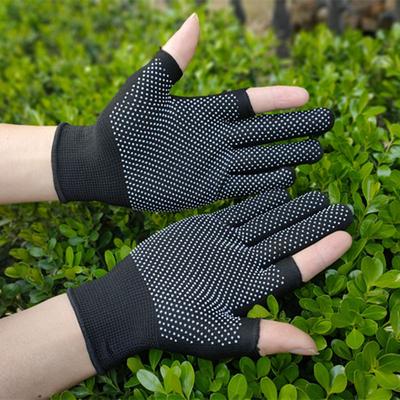 1 Paar Nylon Anti-Rutsch Angelhandschuhe Drei Finger Entnahme Schnitt Angeln Outdoor Atmungsaktiv Angelhandschuhe Halber Finger