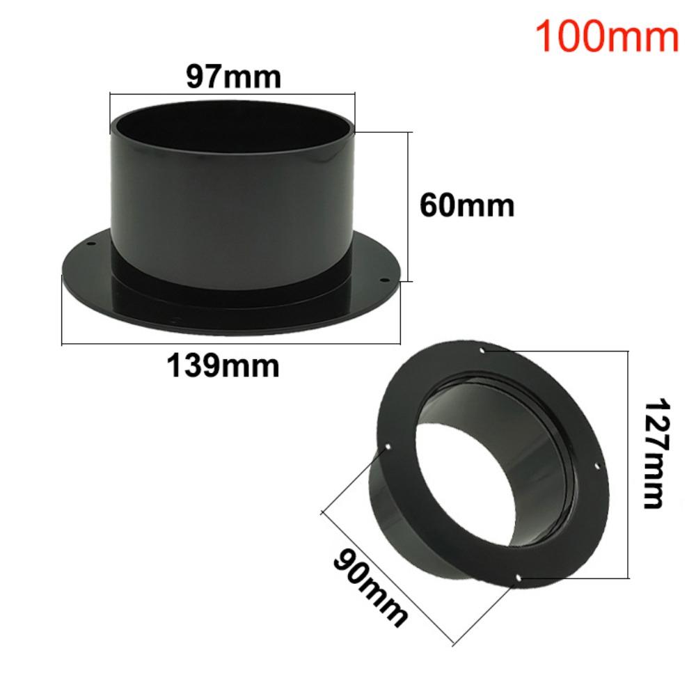 Fan Connection Round Wall Flange Connector Black Plastic Ventilation Pipe Joint Air Ducting Connection Ventilation Pipe