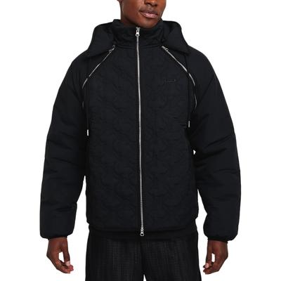 Solid Color Hooded Zip-Up Long Sleeve Jacket Men Jackets Black FZ1032-010
