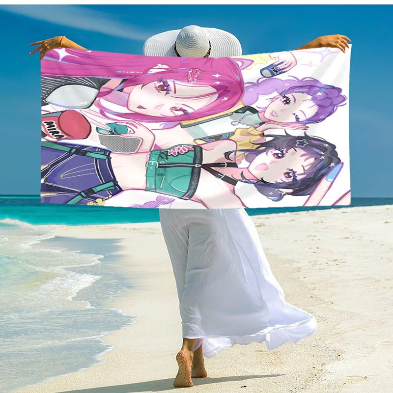 1pc KPop Demon Hunters3 Beach Towel, Comfortable and Thick, and Swimming/Bath/Picnic/Camping Towel, Suitable for Seaside Beaches