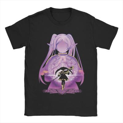 Frieren – Jenseits des Endes der Reise T-Shirts für Unisex Sousou No Frieren Anime Neuheit Baumwoll-T-Shirt Rundhals Kurzarm T-Shirt