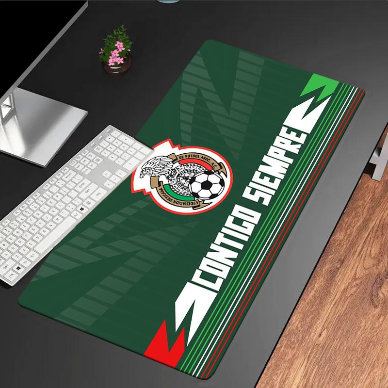 Mexico Football Emblem mouse pad, rubber base, esports desk mat, mouse pad for gamers and office use, gaming desk , easy to clean mat