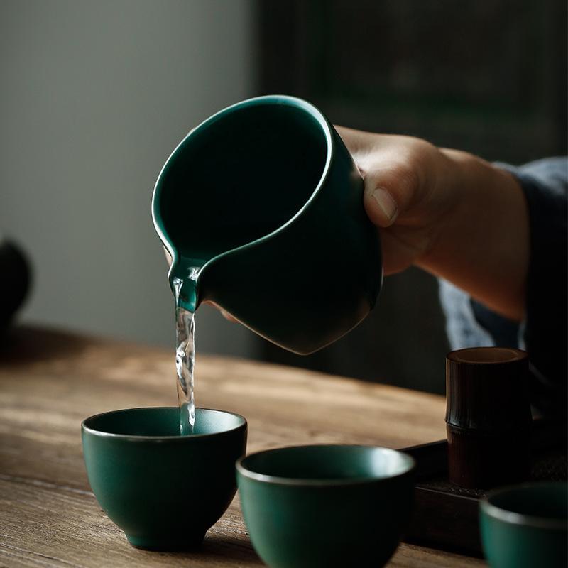 Retro Ceramic Kung Fu Tea Cup Handmade Chinese Style Creative Dispenser Cup Divide Tea Cups Household Tea Set Accessories New