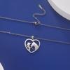 Skyrim Horse Girl Heart Pendant Necklace Women Stainless Steel Neck Chain Choker Fashion Jewelry Birthday Gift for Horse Lover