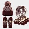Adult Winter Hat Scarf and Gloves Set, 3-Piece Thick Thermal Outdoor Accessories
