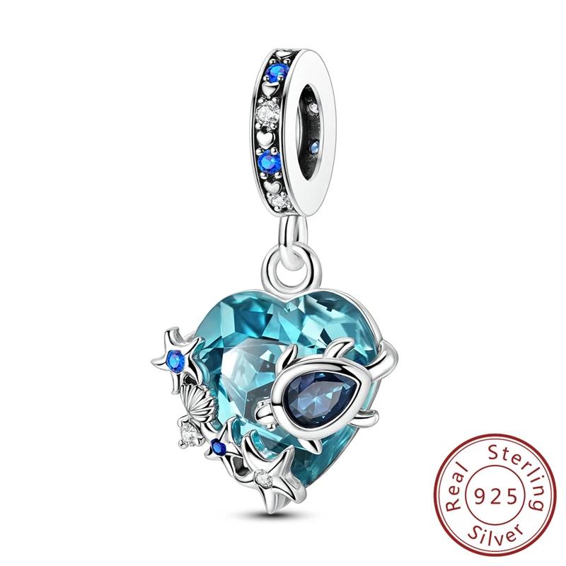 Copper Metal Heart-shaped Pendant Bead Component Pure Color Butterfly Flower Romantic Perfect Gift Compatible With Authentic Original Bracelets