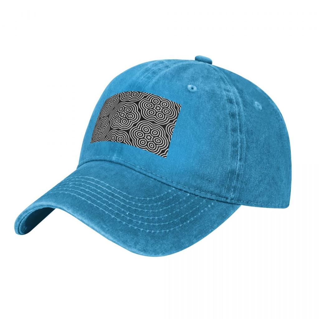 Geometic Seamless Pattern Baseball Caps Vintage Denim Washed Headwear Unisex Style Outdoor Running Hats