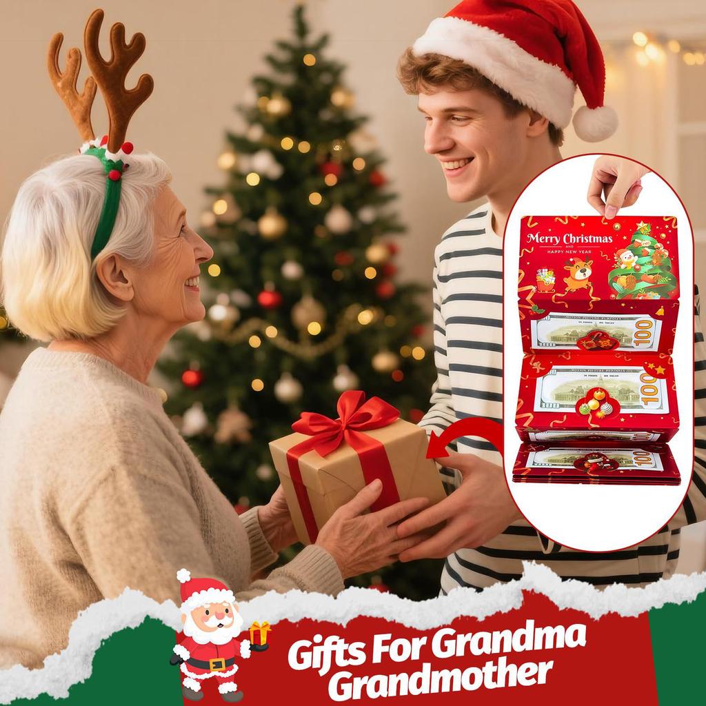 Christmas Wallet Cash Gift Card Holder Foldable Wallet Strap