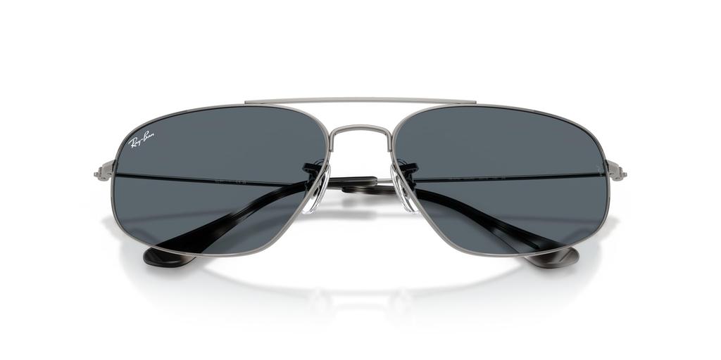lens width 0RB3780 Ray-Ban sunglasses, unisex, frame/gunmetal, lens/crystal blue-gray, 63mm,