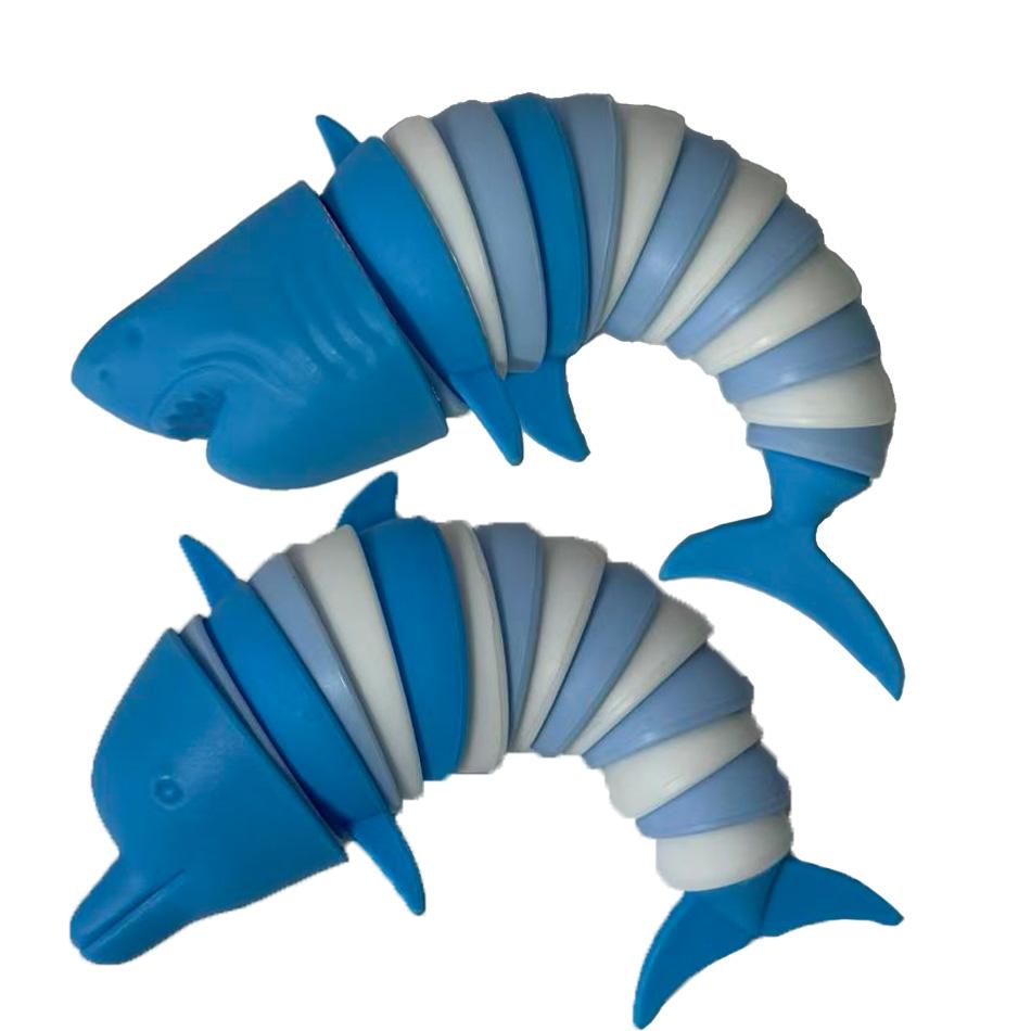 Stress Reliever Fidget Toy Kids Adults Funny Buckle Slug Dolphin Shark Anxiety Anti Stress Squishy Toy Colorful Slug lobster Toy