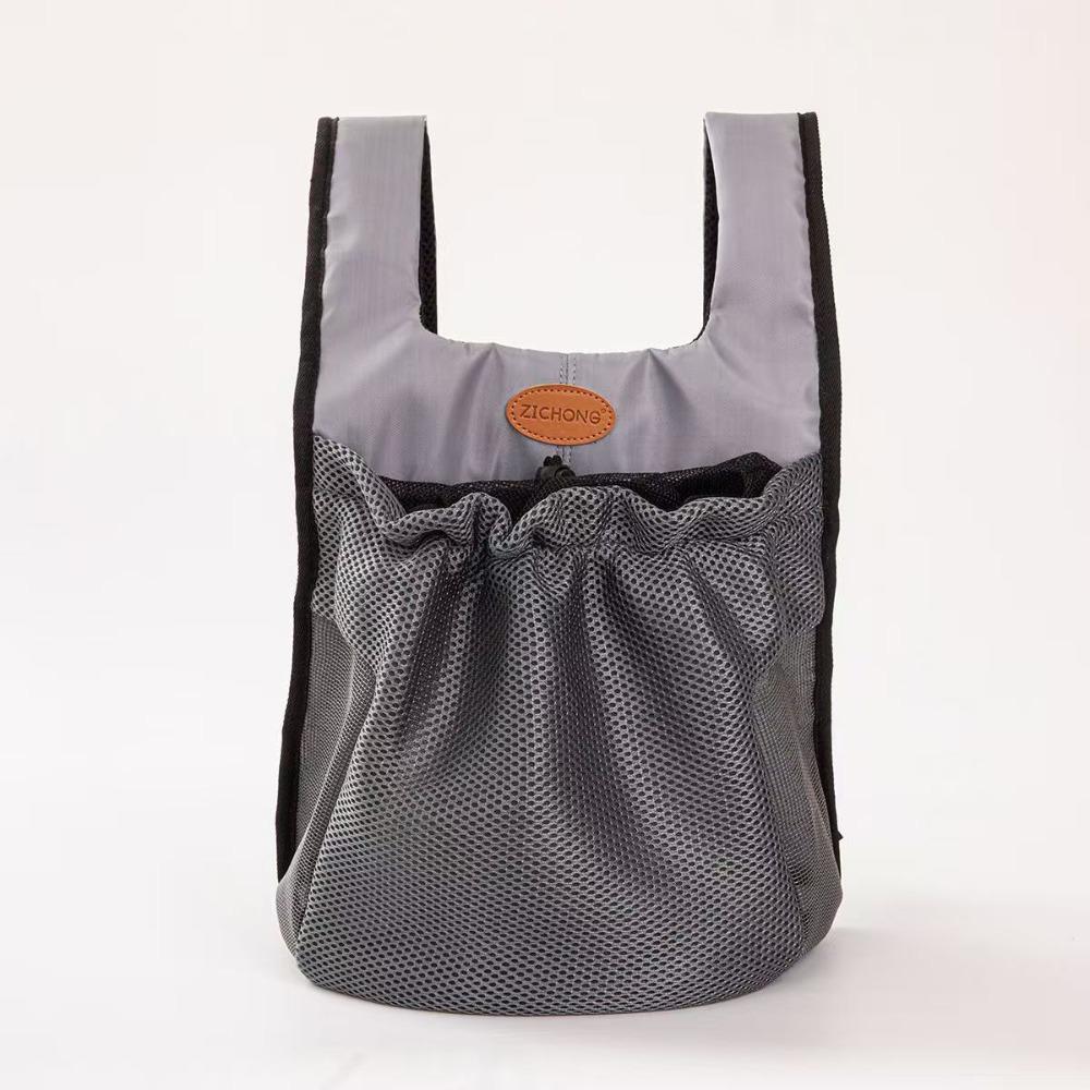 

Регулируемая нагрудная сумка для питомца, на плечо, сумка для выгула собаки с двумя плечевыми ремнями, дорожная сумка для питомца, кемпинг S серый