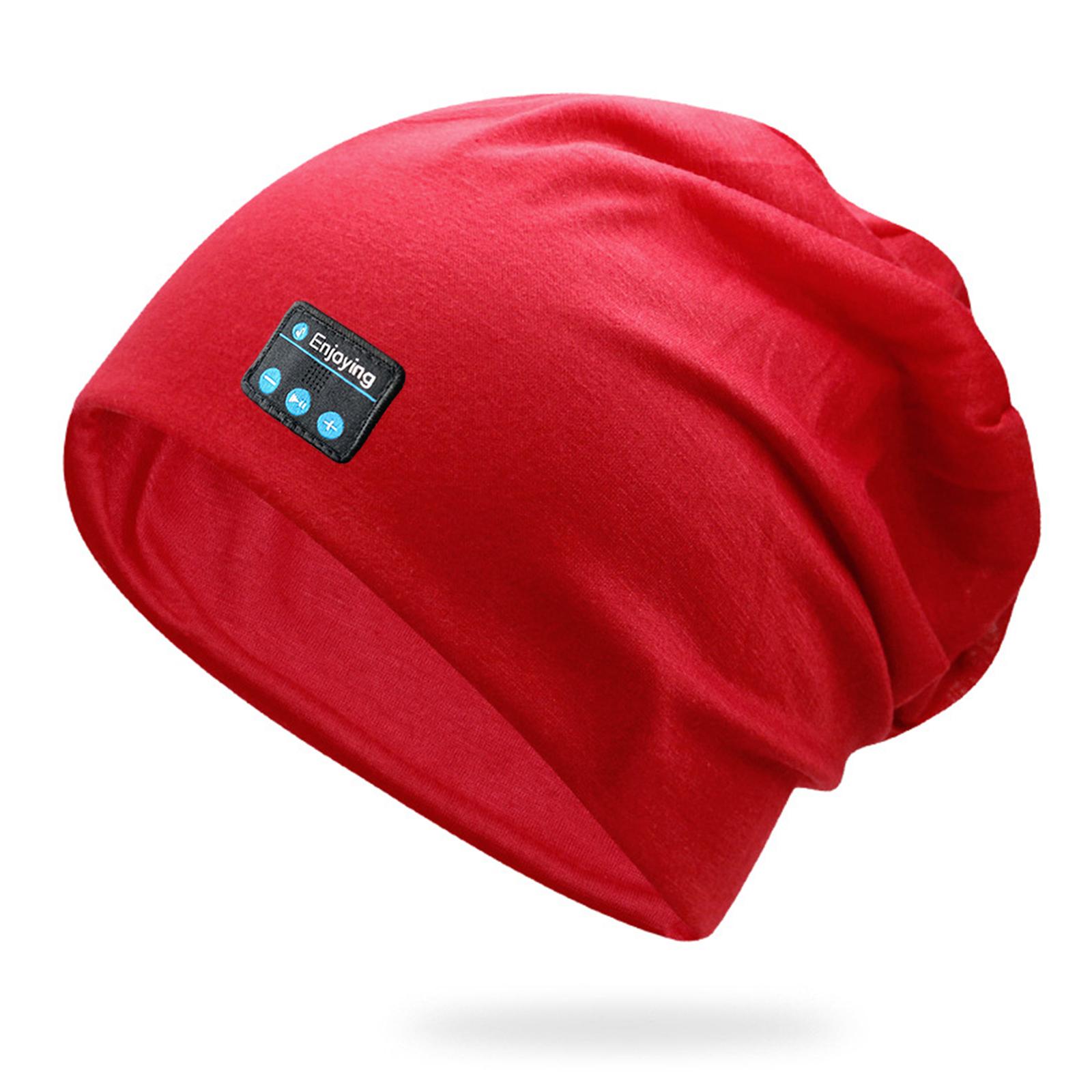 

Bluetooth Headphone Wireless Smart Cap Headset Unisex Lightweight Running Beanie Music Earphone Hat Rechargeable Solid Color червоний