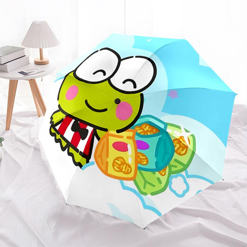 

1pc Keroppi Frog Umbrella - Automatic Opening & Closing with Foldable Design, Iron Frame for Outdoor Use, Perfect Gift for Fans, Travelers, Daily Use,