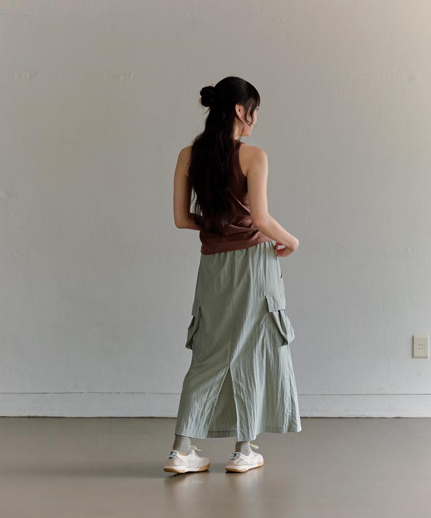 Peulleoti Tape Point Cargo Skirt (Mint)