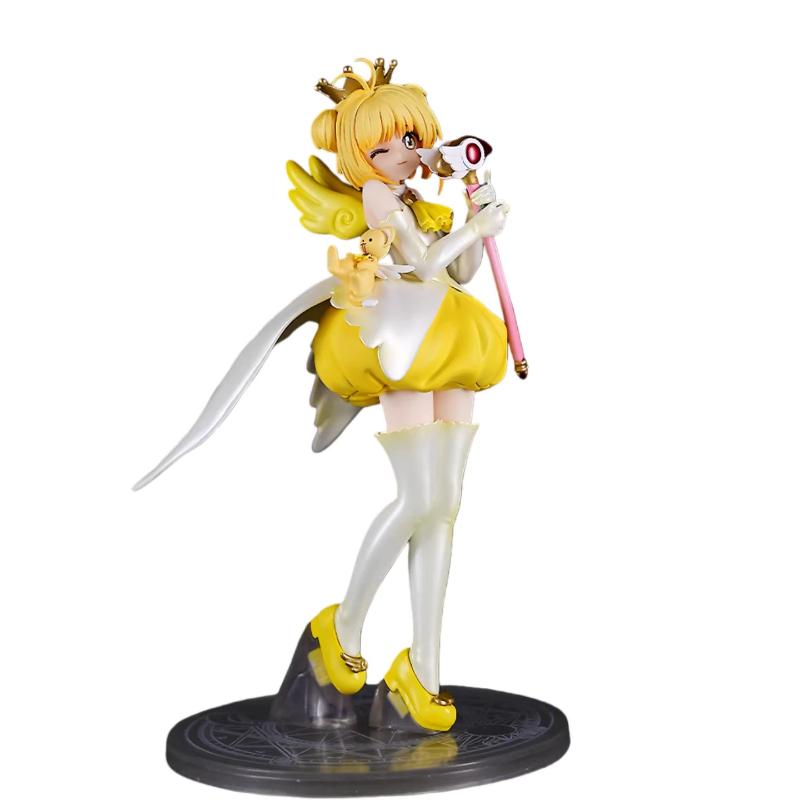 Durable 22cm Cardcaptor Sakura Kinomoto Sakura Gk Figure With Kero Anime Peripheral Desktop Decoration Beautiful Girl Collectible Model