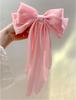 Women Bow Ribbon Hair Clip Fashion Simple Solid Satin Spring Clip Hair Pin Elegant Retro Headband Clips Girls Hair Accessories