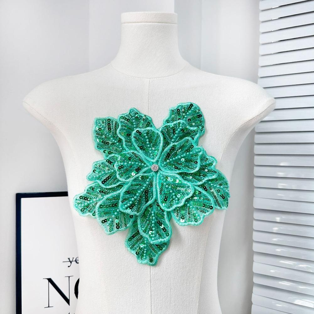 Sequin Clothing Patches Clothing Brooch Clothing Applique Flower Multi-layer Appliques  Women