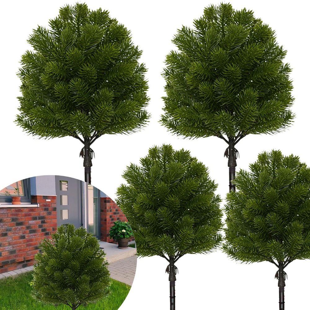 Photo Props Artificial Pine Stake Green Realistic Pine Needle Branches  Patio Ornament
