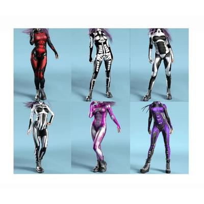 Futuristische Cyber ​​Mechanische Rüstung Frauen Cosplay Punk Overall Kostüm Elastische Urlaub Party Kostüm Bodys Strampler Zentai