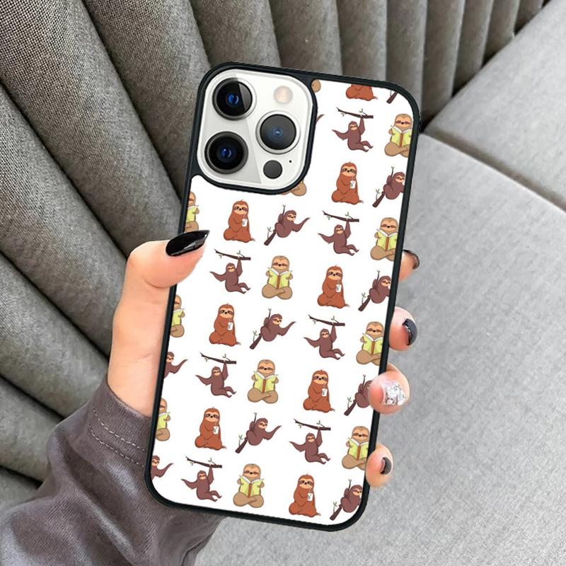 Kawaii Cute Sloth Hang Pattern Phone Case For iPhone 17 Air 16 16e 15 13 14 Pro Max 11 12 Plus 2022 MAX Cover coque