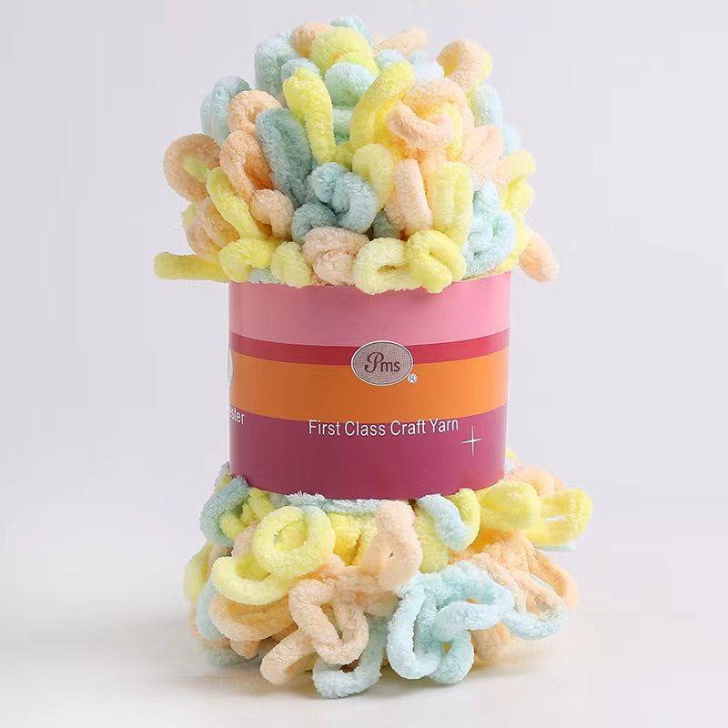 

1 шт., полиэстеровая пряжа с петлями для пальцев, толстая шерсть ручной работы для вязания своими руками и одеяла крючком, принадлежности для вязания своими руками