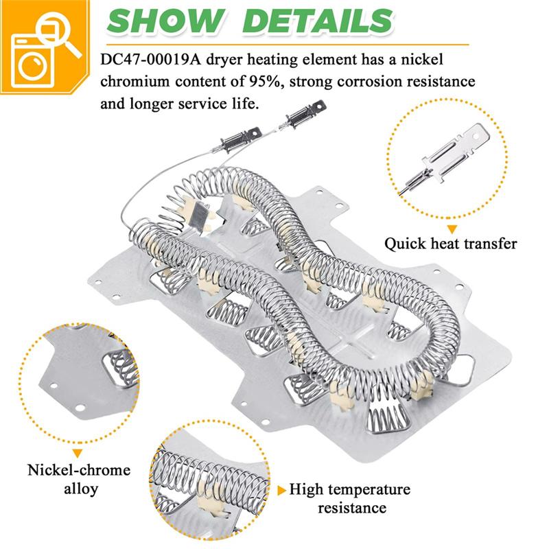 A20F-DC47-00019A Dryer Heating Elements Kit For For , Maytag, Kenmore Dryers DC96-00887A+DC47-00016A+DC47-00018A