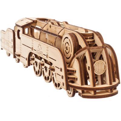 Ugears Mini Locomotive 70228 Wooden 3D Craft No Glue or Tools Required for Assembly Puzzle, Toy,
