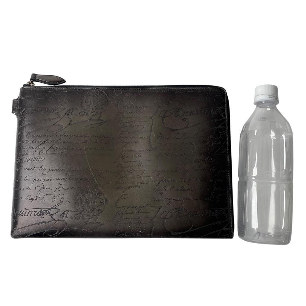 Used BerlutiClutch Bag Dark Brown Leather Mens